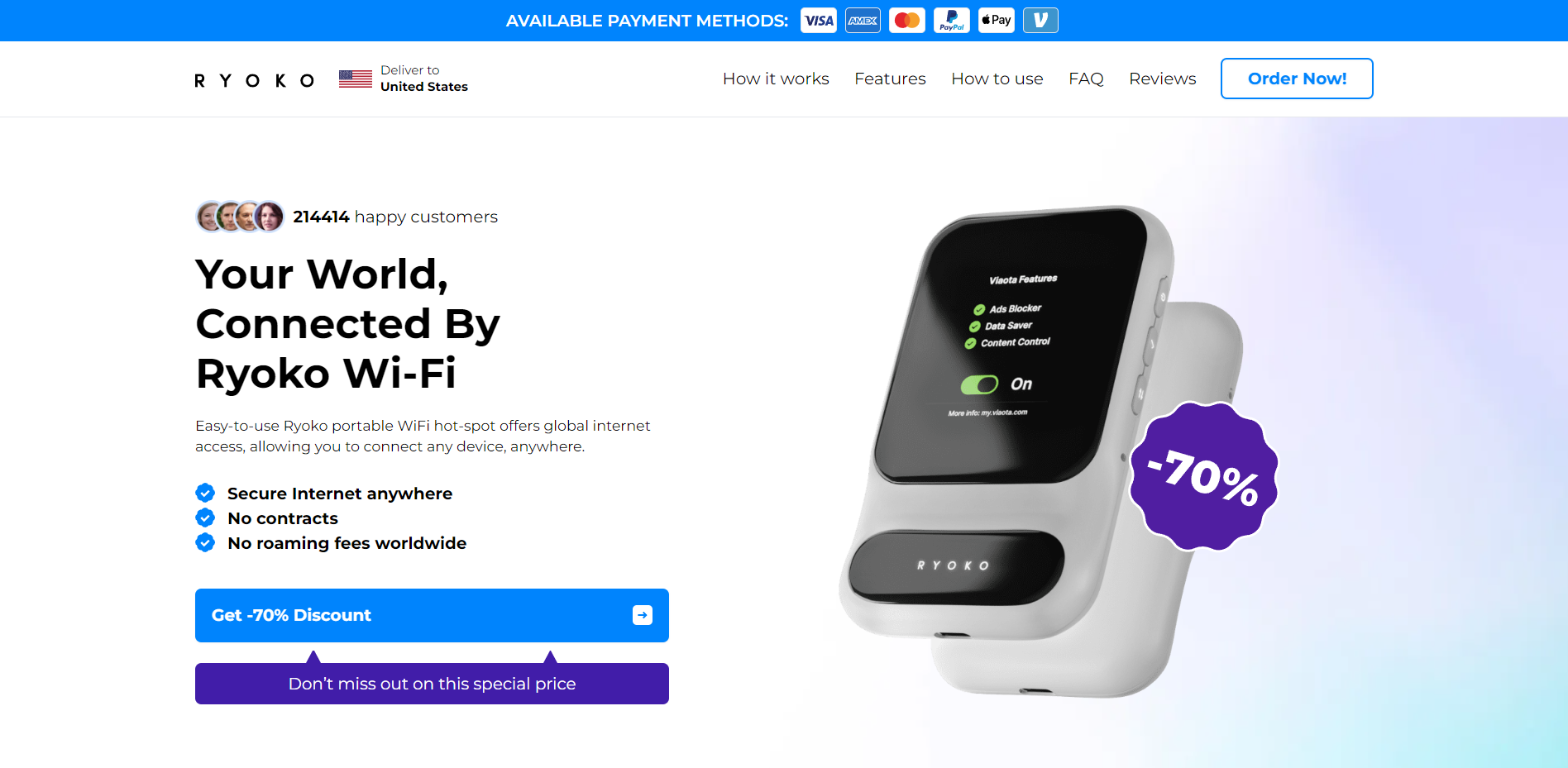 [RYOKO_CPS] RYOKO PRO - WIFI ROUTER (59 GEOS) - [DESK+MOB] - [INTERNATIONAL] - 35$