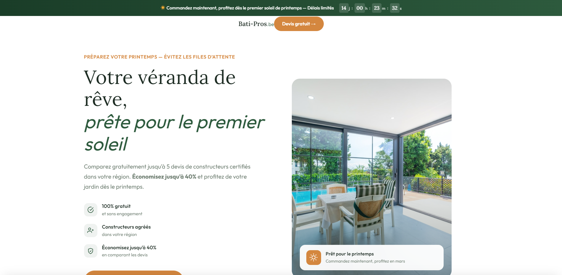 Bati-Pros · Veranda, pergola or orangery /BE SOI