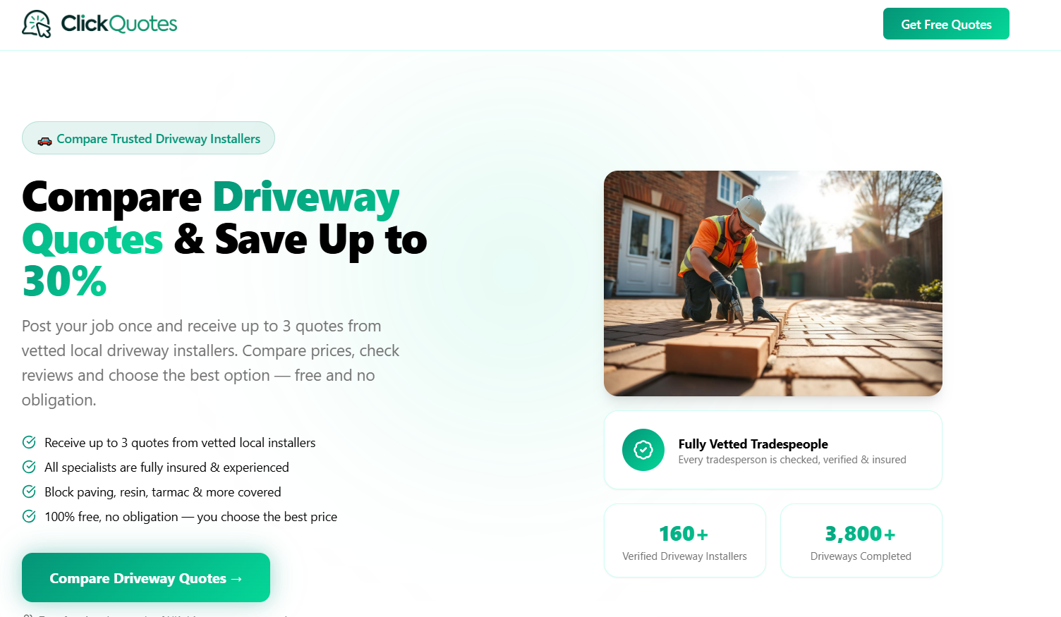 Clickquotes · Compare Driveways Quotes /UK CPL