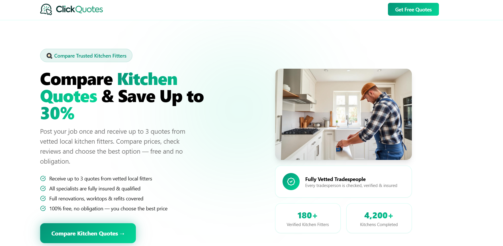 Clickquotes · Compare Kitchen Quotes /UK CPL